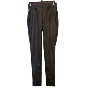 BBJ Faux Leather Leggings High Waist Pull On Pants Black Stretch Size S‎